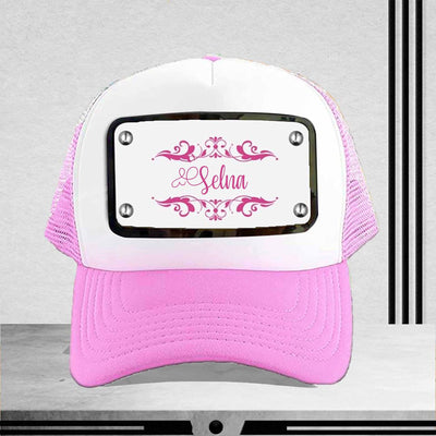 Pink White Customized Cap