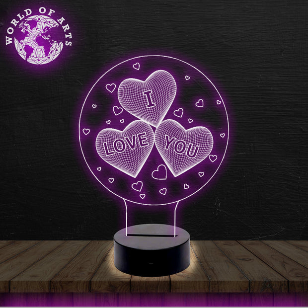 I love you heart 3D ILLUSION LAMP