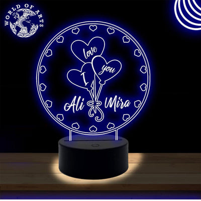 Love customized circle 3D led lamp