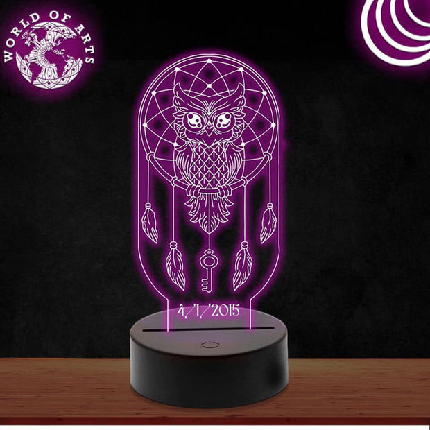 OWL DREAM CATCHER 3D led lamp