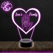 Family Hands in Heart 3D led lamp