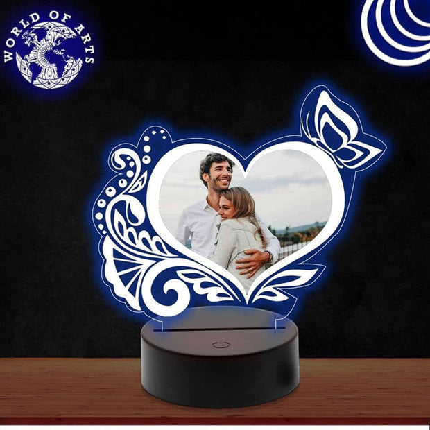 Pattern heart picture 3D led lamp