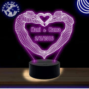 Couple heart 3D led lamp