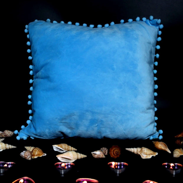 blue and green pillow With Circles edge