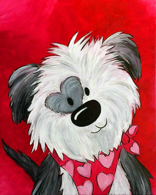 Cartoon dog canvas portrait