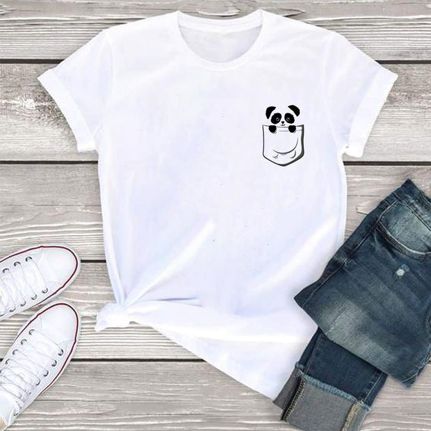Cute panda shirt pocket T-Shirt