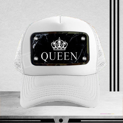 Full white queen style cap