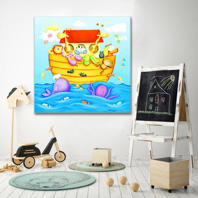 Animal boat canvas portrait