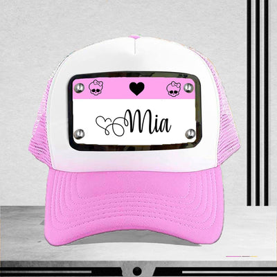 Customized Pink White Cap