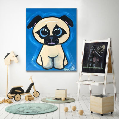 Cute dog canvas portrait