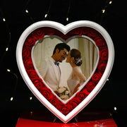 Heart LED with red frame flowers