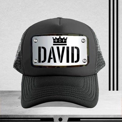 Black Silver Front Customized Cap