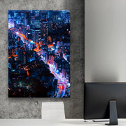 City lights canvas portrait
