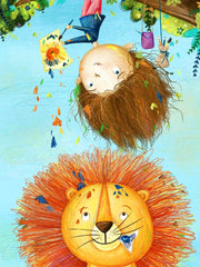 Lion art canvas portrait