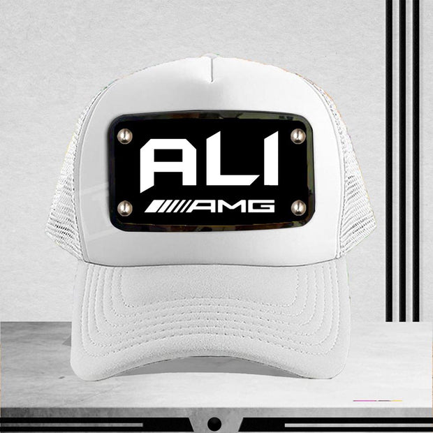 Full White Black Front AMG Style Cap