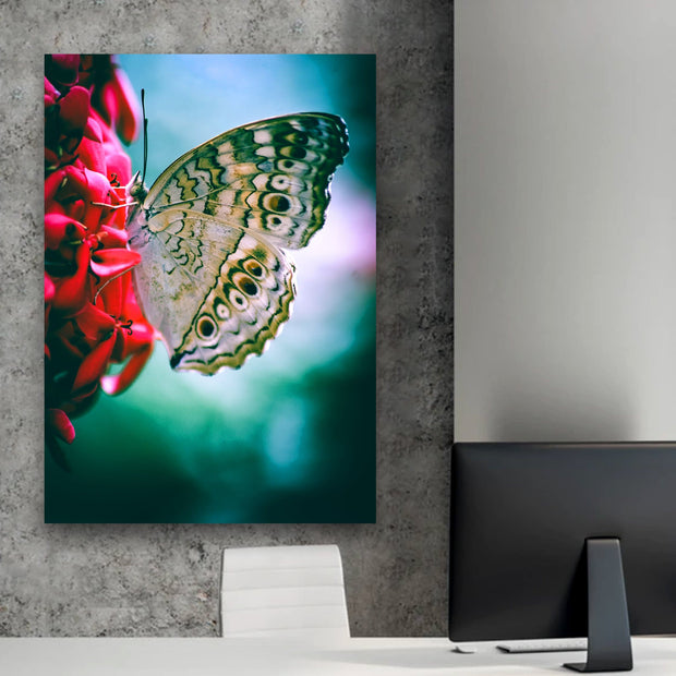 Butterfly Flower Canvas Portrait