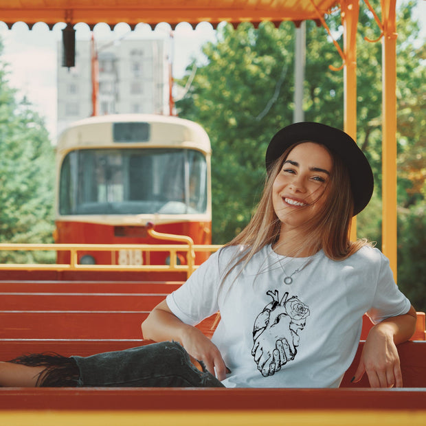 Holding Floral Heart T-Shirt