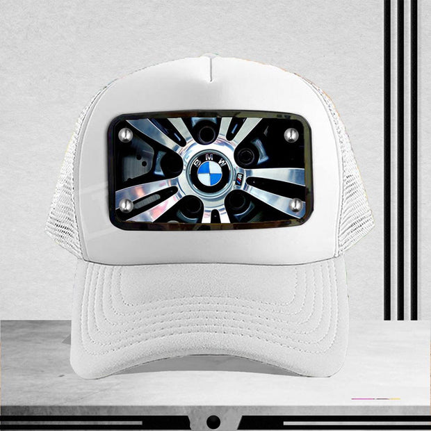 BMW wheel white cap