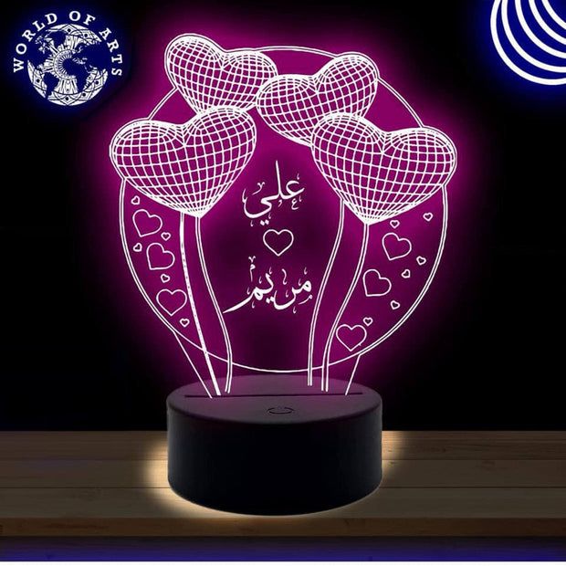 Love circle 3D led lamp