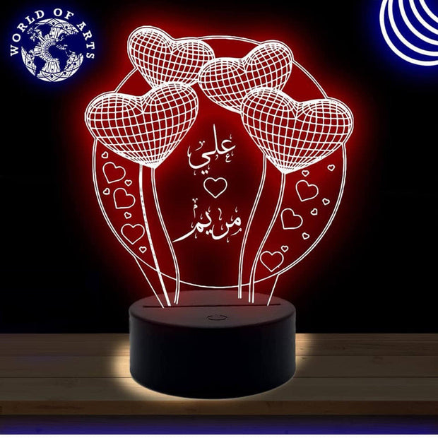 Love circle 3D led lamp