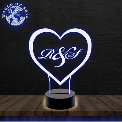 Heart with logo 3D ILLUSION LAMP
