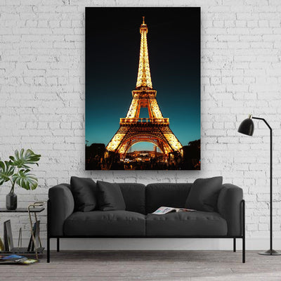 Night Eiffel Tower Canvas Portrait