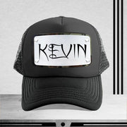 Customized Silver Front Black Cap
