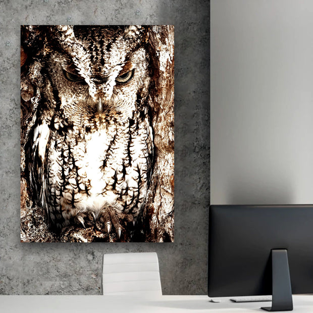 ANGRY OWL Canvas Portrait