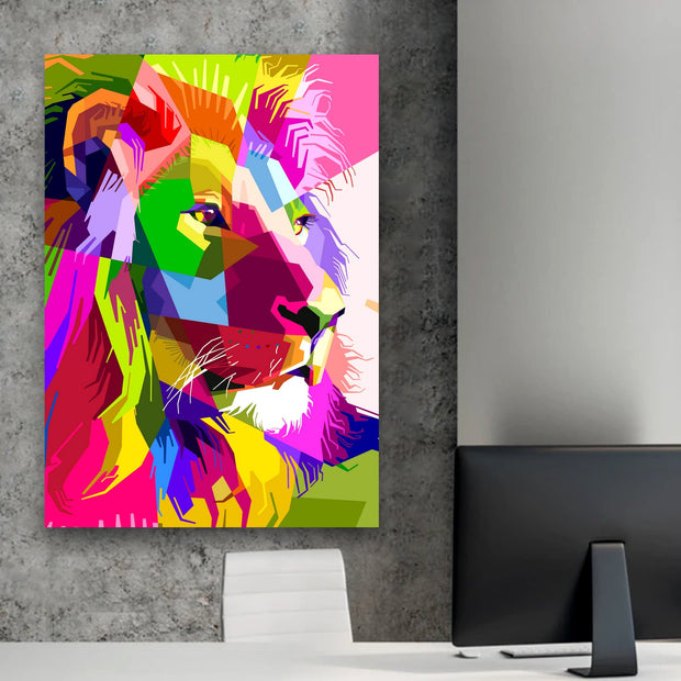 Colorful lion Canvas Portrait