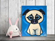 Cute dog canvas portrait