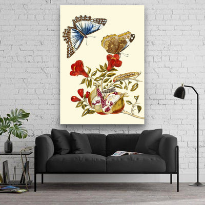 Butterfly and Caterpillar canvas portrait