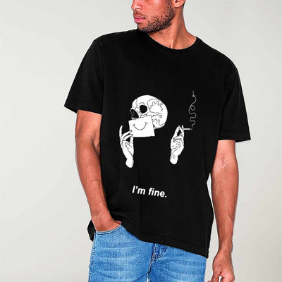 Im fine Skull illustration T-Shirt