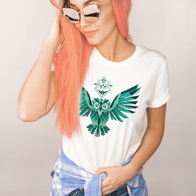 Green Polygon Owl T-Shirt
