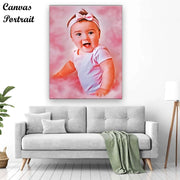 Pink Effect Canvas Portrait