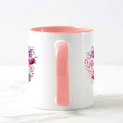 Name in Flower arc Pink Mug