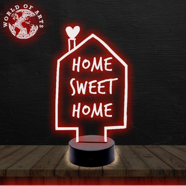 Home sweet home 3D led lamp