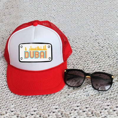 Dubai red white cap
