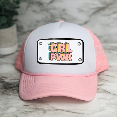 GRL PWR pink white Cap