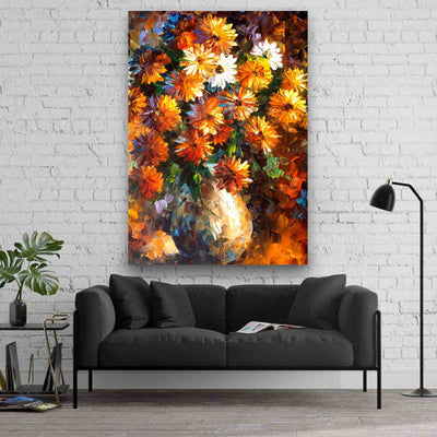 Colorful Flower vas Canvas Portrait