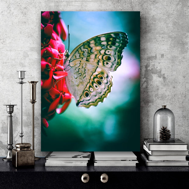 Butterfly Flower Canvas Portrait