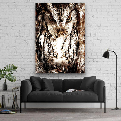 ANGRY OWL Canvas Portrait