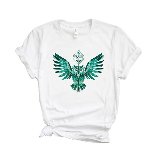 Green Polygon Owl T-Shirt