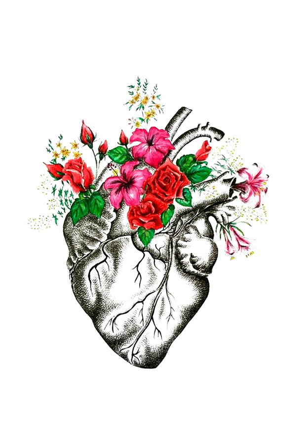Colorful Floral Heart T-Shirt