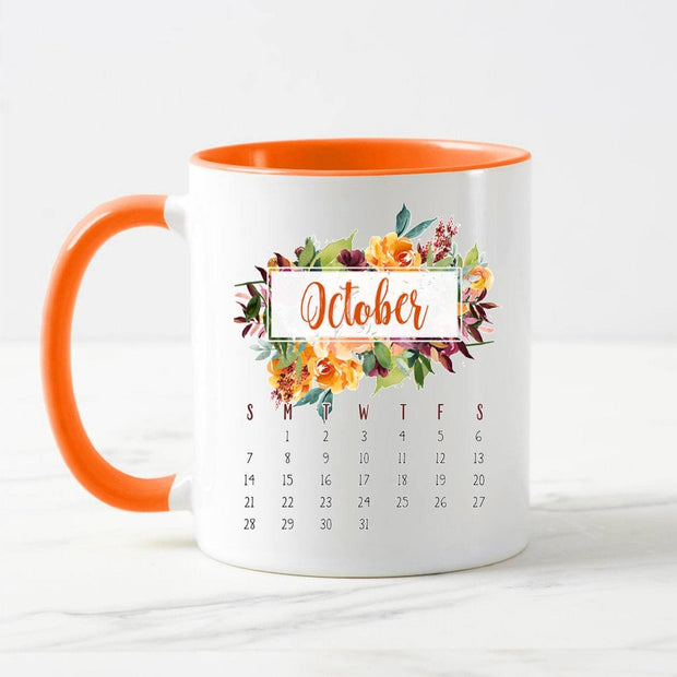 Flowers calendar Orange Mug