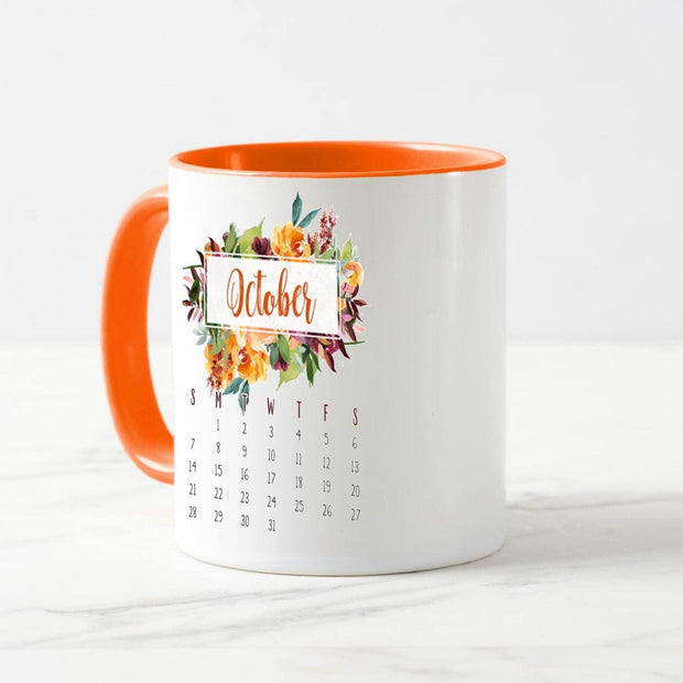 Flowers calendar Orange Mug