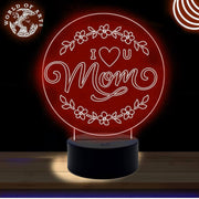 Mothers day circle 3D led lamp