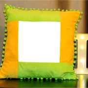 yellow and green pillow With Circles edge