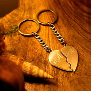 Two parts heart Key chain