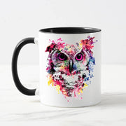Colorful owl on Black Mug