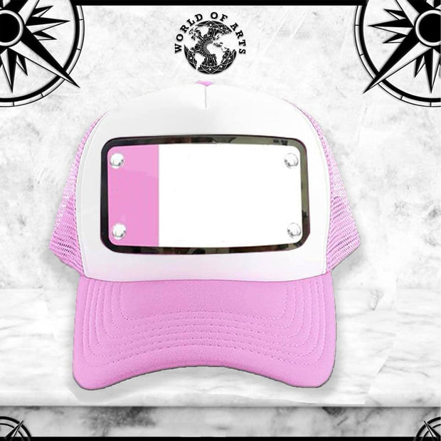 Customized White and Pink Cap